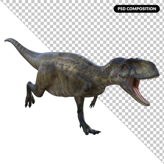 Abelisaurus dinosauro isolato rendering 3D