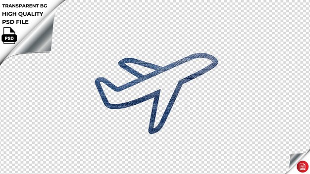 PSD abflug von einem flugzeug vektor-symbol blauer denim-textur psd transparent