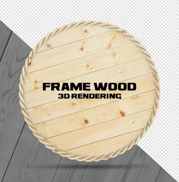 Abgerundeter Rahmen mit Lichtern und Holz in realistischem 3D-Rendering