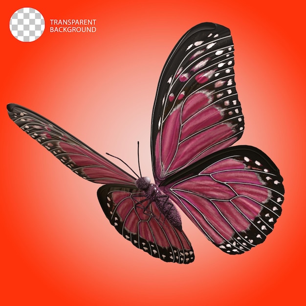 Abgesonderte 3D-Rendering-Illustration des Schmetterlings