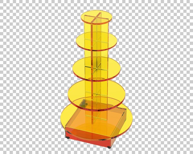 Abgestuftes hohes Display auf transparentem Hintergrund 3D-Rendering-Illustration