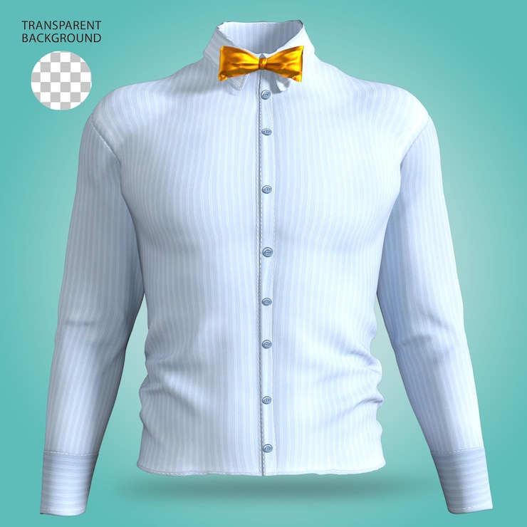 PSD abito uomo camicia cravatta moda isolata illustrazione renderizzata in 3d