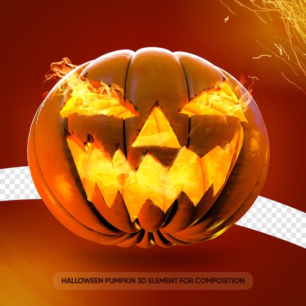 Abóbora de Halloween 3d para composição