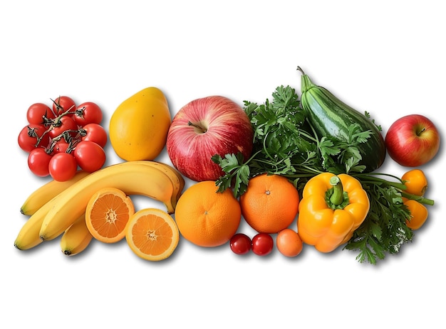 Abondanza di prodotti freschi Un colorato assortimento di frutta e verdura AI generativa