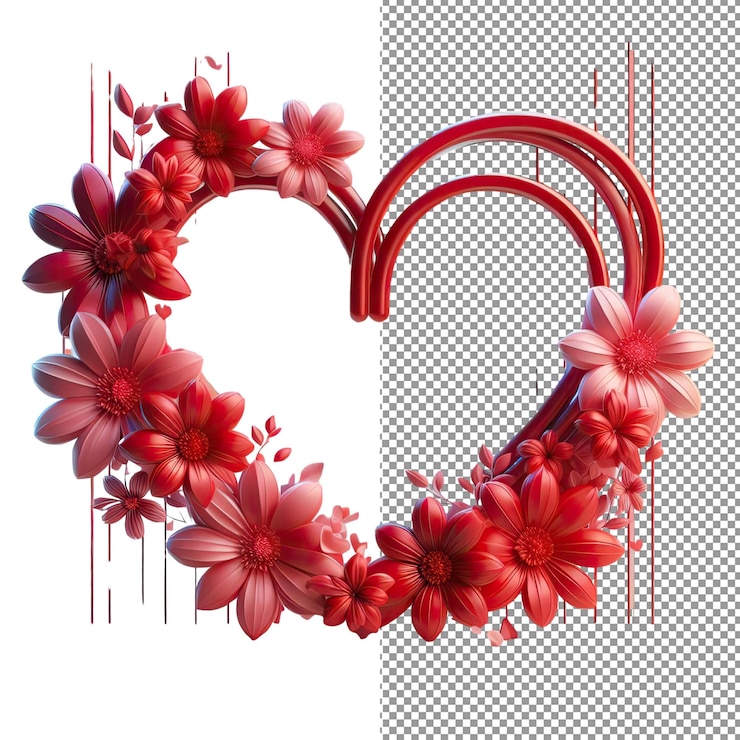 PSD abrazo sincero marco de corazón 3d aislado en fondo png