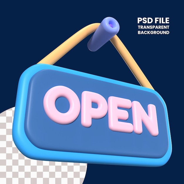 PSD abre el icono de la ilustración de la señal 3d