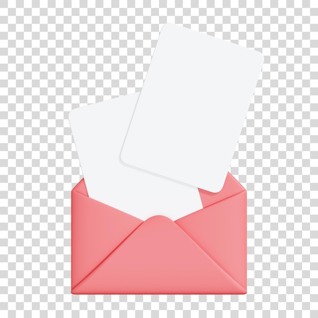 Abre un sobre rosado con tarjetas en blanco