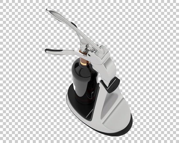 Abridor de botellas de vino aislado sobre fondo transparente ilustración de renderizado 3d