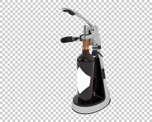 Abridor de botellas de vino aislado sobre fondo transparente ilustración de renderizado 3d