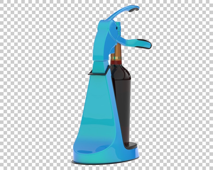 PSD abridor de botellas de vino aislado sobre fondo transparente ilustración de renderizado 3d