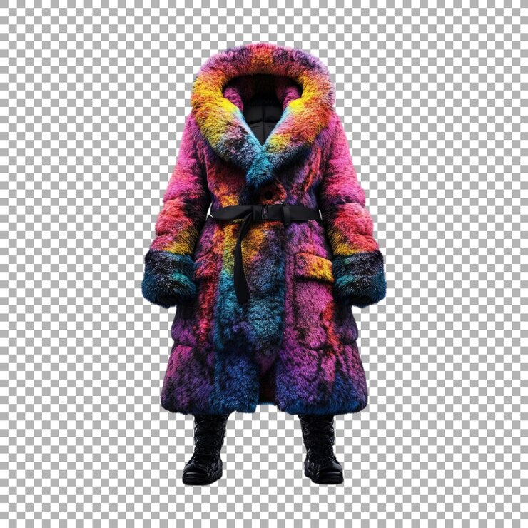 PSD abrigos de piel de png en patchwork sobre un fondo transparente