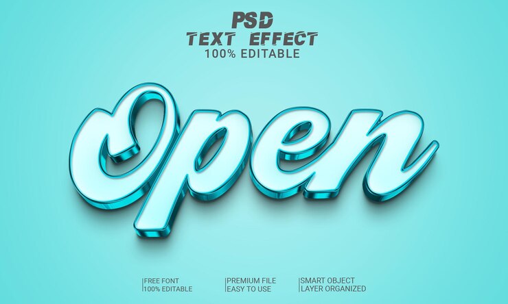 PSD abrir archivo psd de efecto de texto 3d