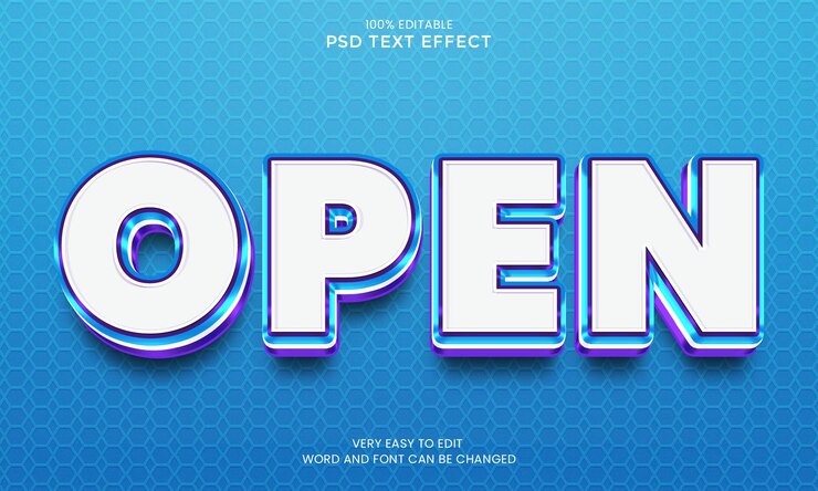 PSD abrir plantilla de efecto de texto 3d
