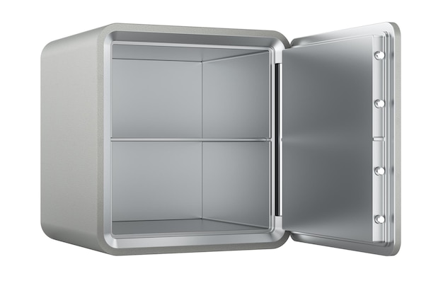 Abriu um cofre vazio com fechadura de combinação renderização 3D isolado em fundo transparente