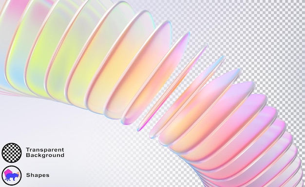 Abstract 3d background with holographic wave ribbon effect of glass square plates row Iridescent ribbed line pattern Digital tech bg with array structure and rainbow color gradient
