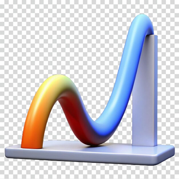 Abstract 3D Colorful Wave Chart Data Visualization Design