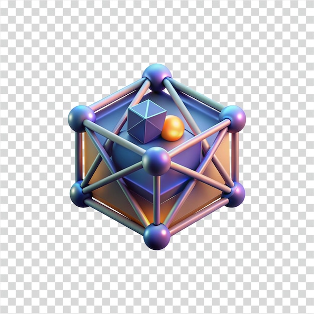 Abstract 3D Geometric Structure Cube Sphere and Octahedron