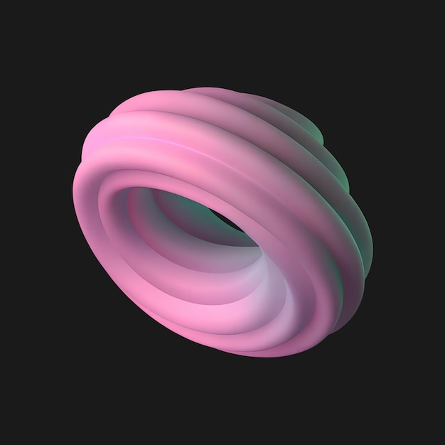 Abstract 3D-Rendering eines farbenfrohen geometrischen Knoten auf weißem Hintergrund