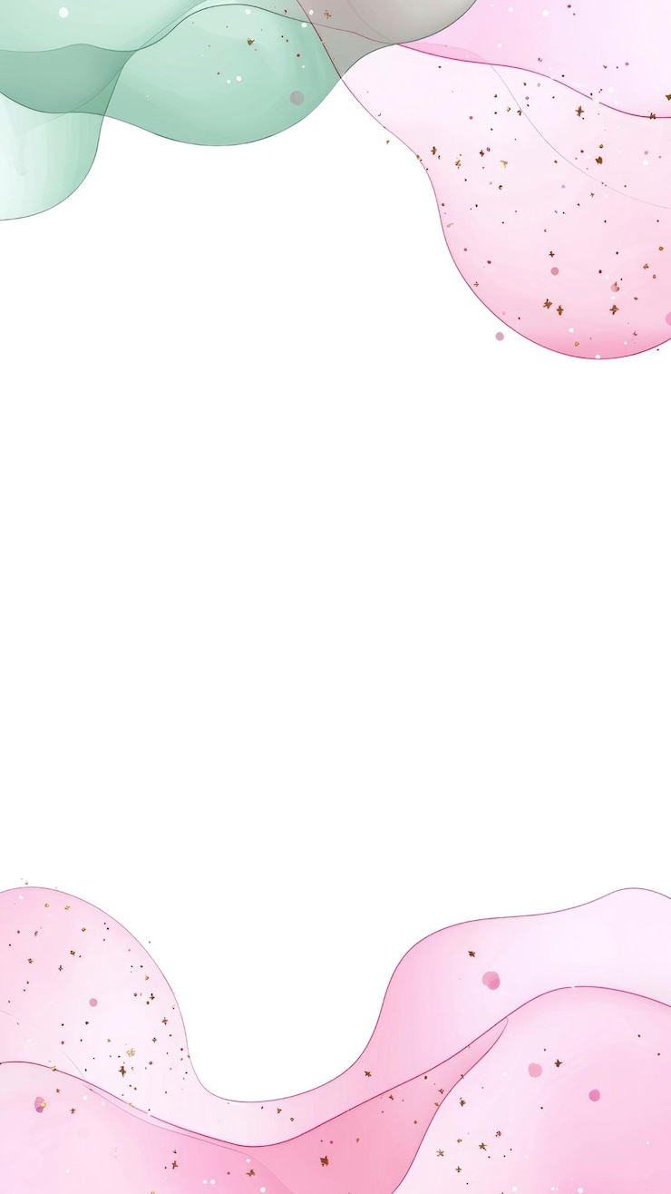 PSD abstract aquarela de fundo com redemoinhos cor-de-rosa e verde e brilho dourado