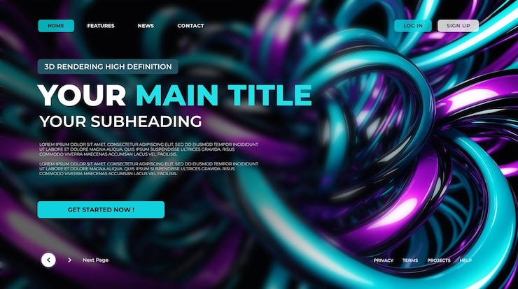 PSD abstract art landing page