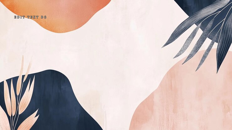 PSD abstract art print with organic shapes plants and neutral colors