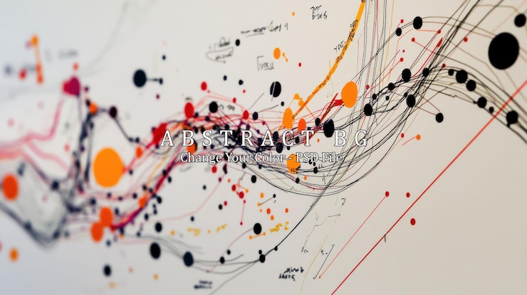 PSD abstract art with colorful dots and lines