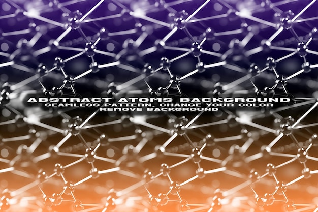 Abstract Background testurizzato con formato PSD di molecole e atomi modificabili