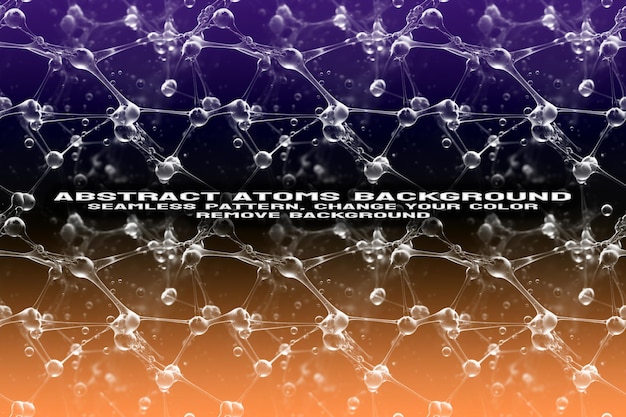 Abstract Background testurizzato con formato PSD di molecole e atomi modificabili