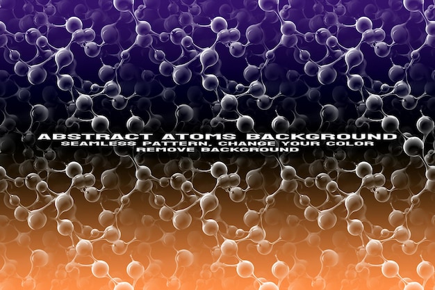 Abstract Background testurizzato con formato PSD di molecole e atomi modificabili