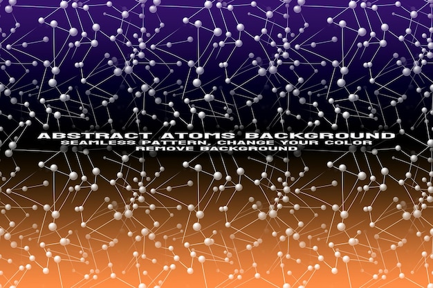 Abstract Background texturizado com molécula editável e padrão de átomo em formato PSD