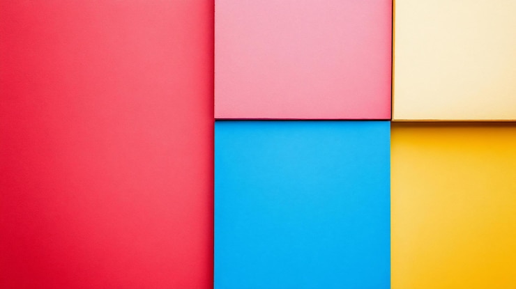 PSD abstract background with vibrant red pink yellow and blue squares