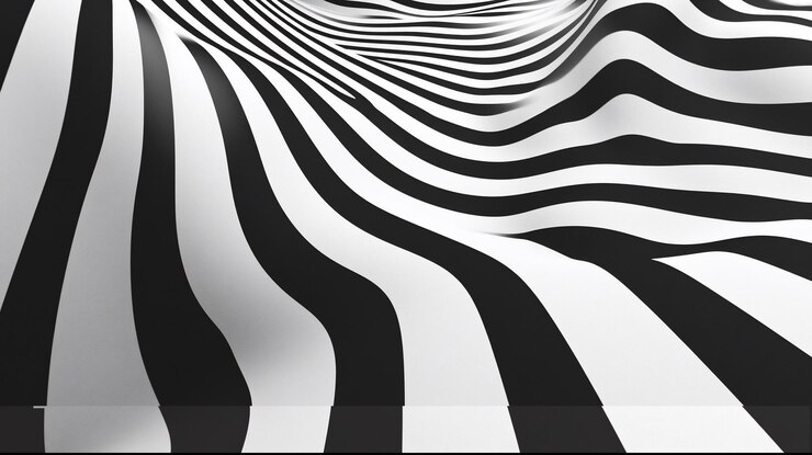 PSD abstract black and white wavy striped background