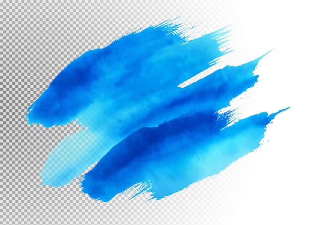 Abstract Blaue Aquarell Pinselstriche auf durchsichtigem Hintergrund