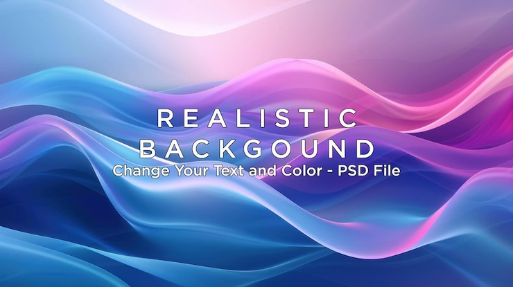 PSD abstract blue and pink wavy background