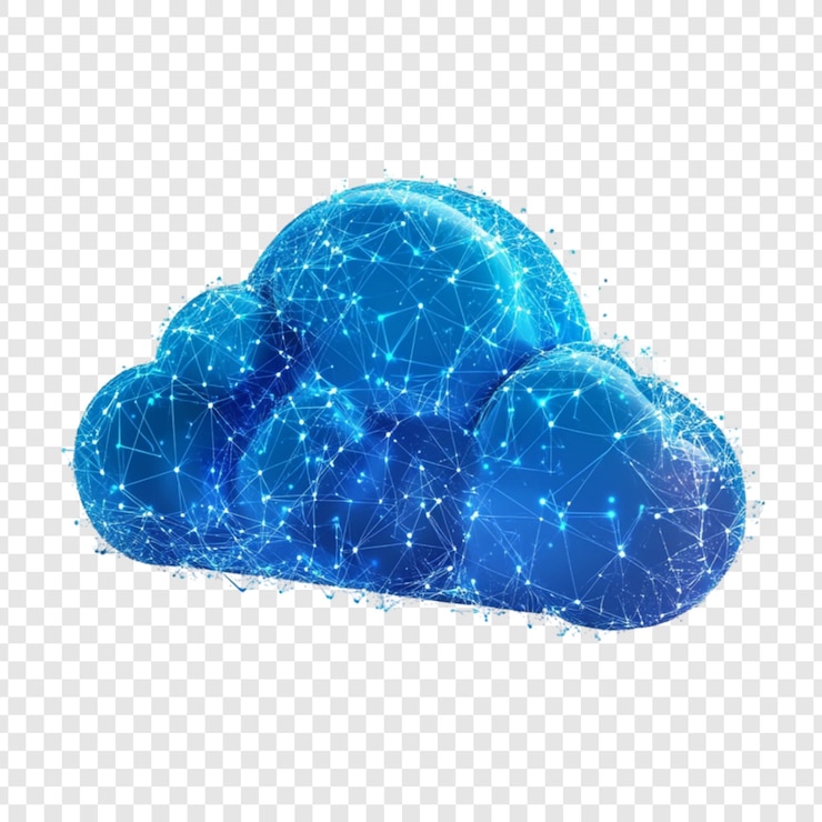 PSD abstract blue cloud network technology digital data