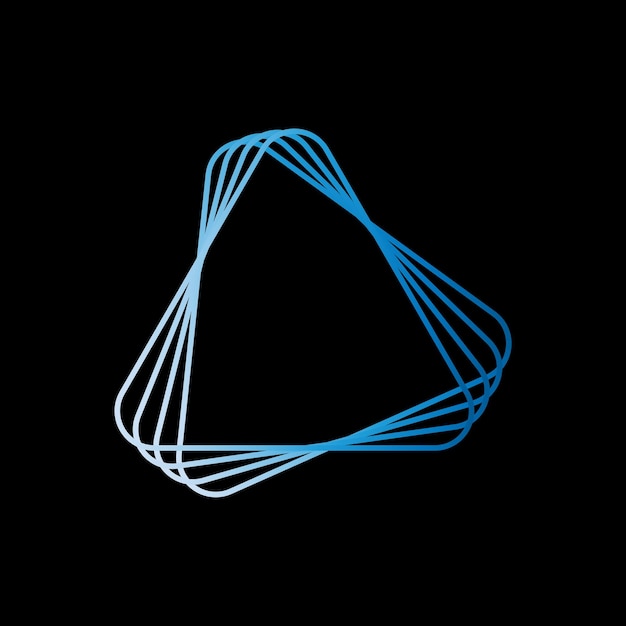 Abstract Blue Geometric Triangle Logo