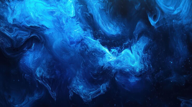 Abstract Blue Nebula A Cosmic Dance of Light and Color