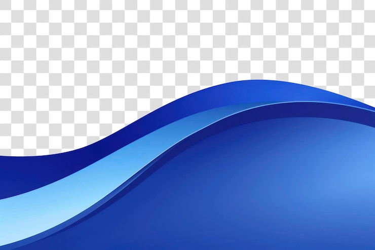 PSD abstract blue wave border transparent background