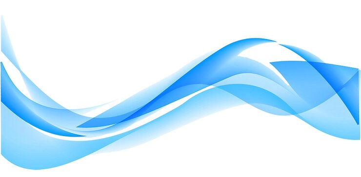 PSD abstract blue waves on a white background