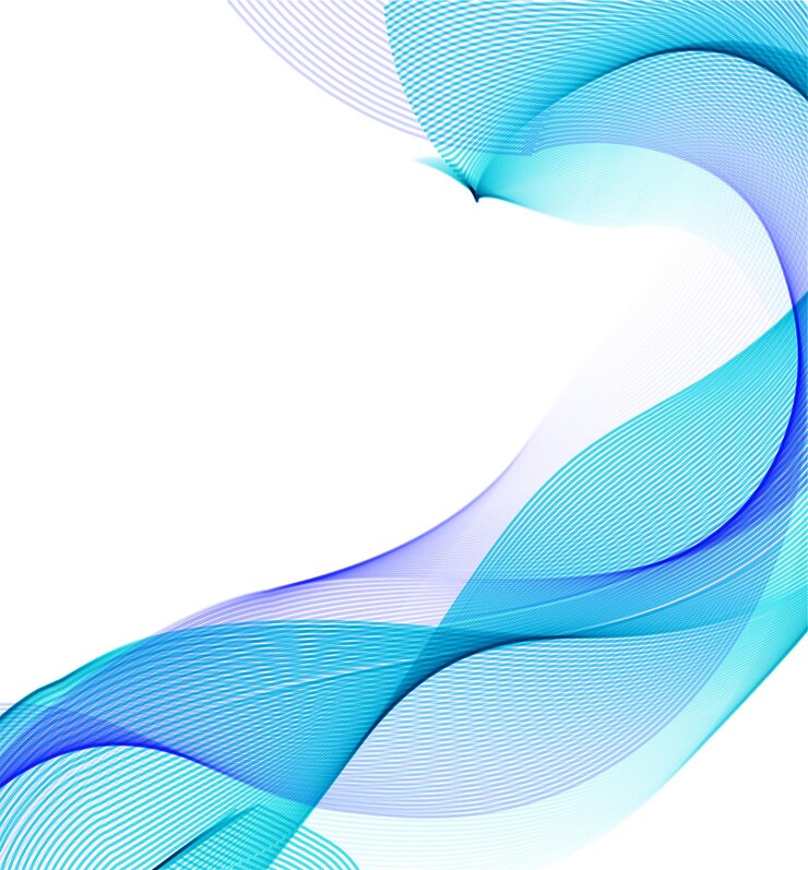 PSD abstract blue wavy lines on white