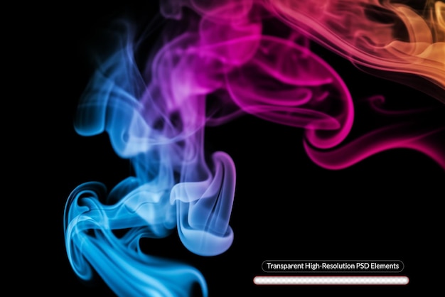 Abstract bright and beautiful color smoke colourful on transparent background