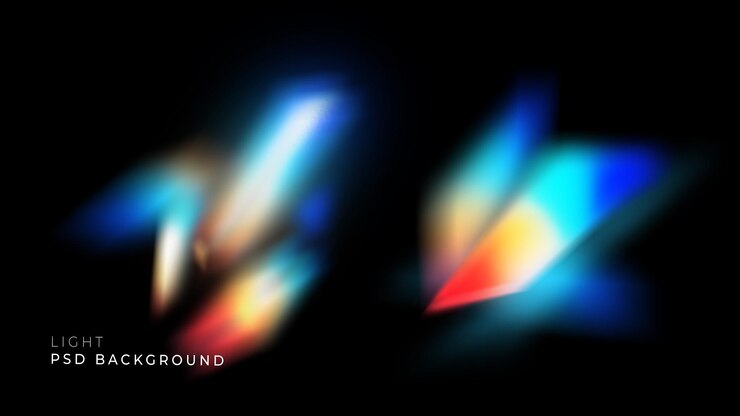 abstract bright light rainbow overlay texture psd mockup