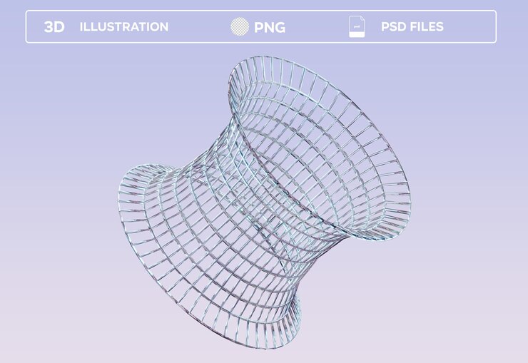 PSD abstract chrome 3d illustration