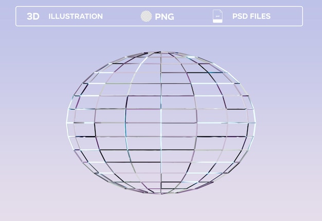 abstract chrome 3D illustration