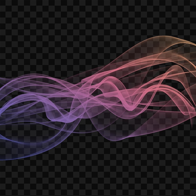 Abstract color wave on isolated transparent background