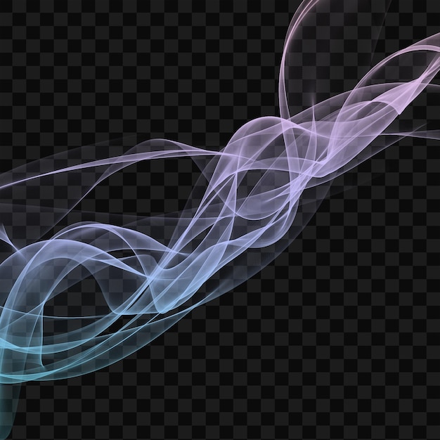Abstract color wave on isolated transparent background