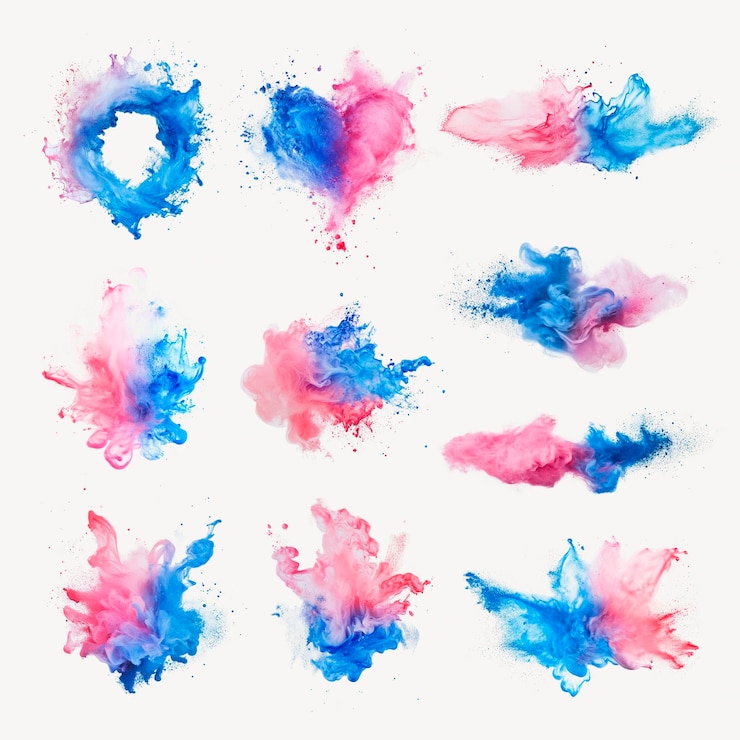 PSD abstract colorato acquerello spruzzate elemento di progettazione set psd