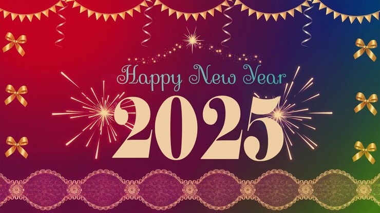 Abstract colorato modello di sfondo per l'Anno Nuovo 2025