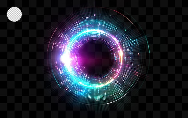 Abstract colorful circle on a transparent background.