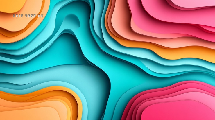 PSD abstract colorful layered paper cut design